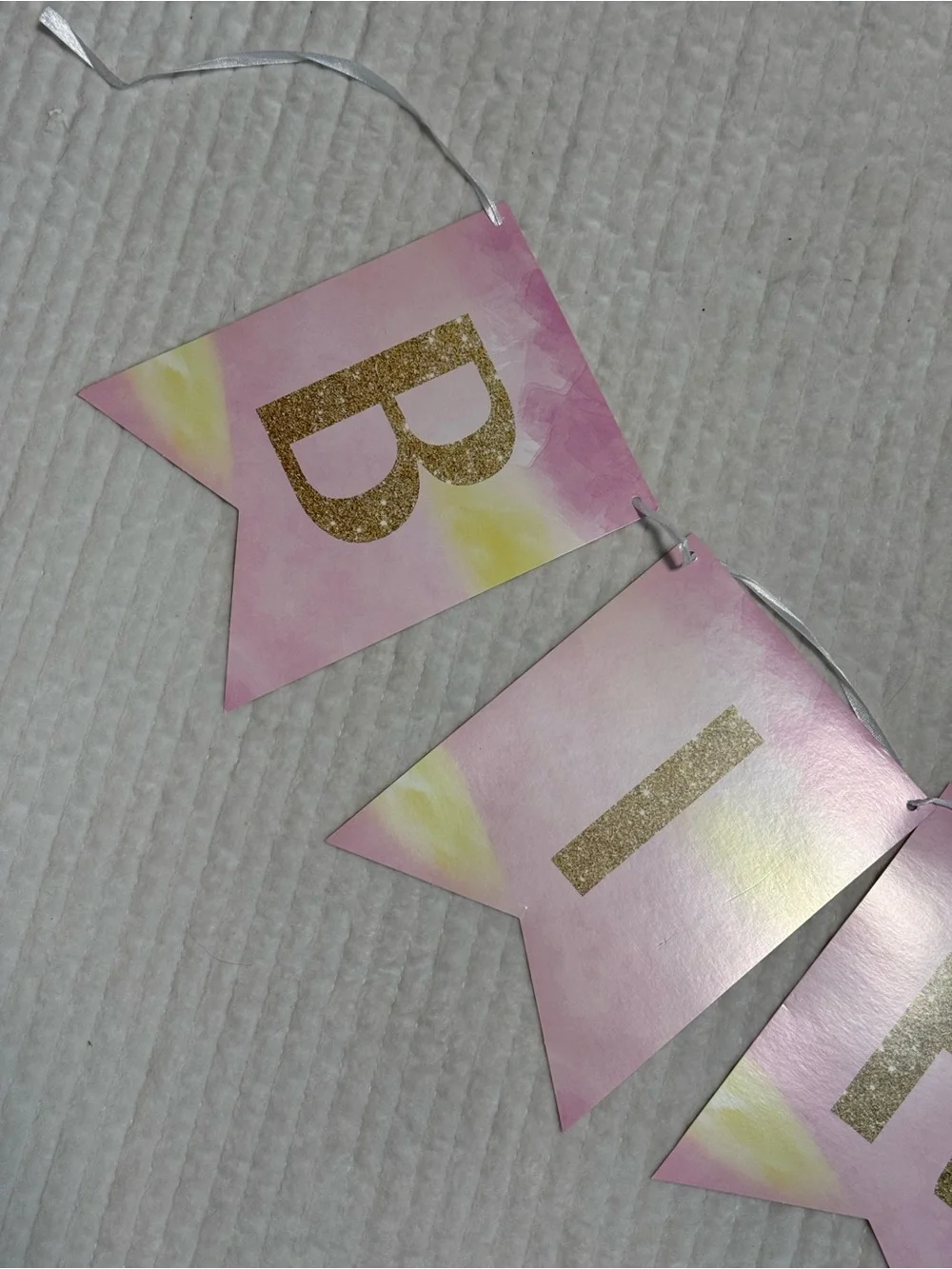 MISPRINT! ~ Pink Watercolor-Gold | Birthday Banner | Craft Letters